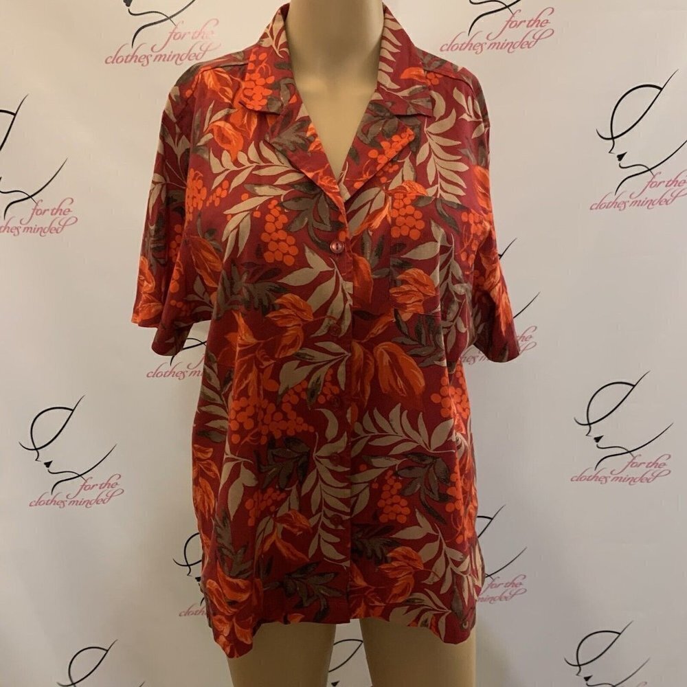 Cappagallo. Size XL. Aloha Hawaiian Short Sleeve Shirt. Pocket. B74